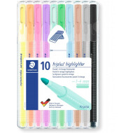 Staedtler Triplus Textsurfer Pastel Markeerstiften - 10 stuks - Merk Staedtler - Type schrijfgerief Fluostift - Kleur Multicolor