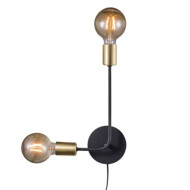 Nordlux Josefine Wandlamp - 2 Lampen - E27 - Dimbaar -96x221x361cm - Metaal - Zwart - Materiaal Metaal - Fitting Nvt - Aantal lichtpunten 2 - Kleur Zwart - Type lamp Lamp niet inbegrepen