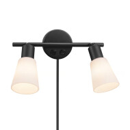 Nordlux Cole Wandlamp - 2 Lampen - E14 - Dimbaar - Ø8x17,6x21,3cm - Metaal/Glas - Zwart - Fitting Nvt - Materiaal Metaal,Glas - Kleur Zwart - Type lamp Lamp niet inbegrepen - Aantal lichtpunten 2