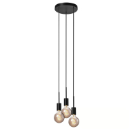 Nordlux Paco Hanglamp - Niet Dimbaar - Ø18,1x17,3cm - Metaal - Zwart - Kleur Zwart - Aantal lichtpunten 3 - Materiaal Metaal - Fitting Nvt - Type lamp Lamp niet inbegrepen