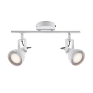 Nordlux Aslak Plafondlamp - GU10 - 2 Lampen - Niet Dimbaar - 32,5x8x9cm - Metaal/Kunststof - Wit - Kleur Wit - Materiaal Metaal,Kunststof - Fitting Nvt - Aantal lichtpunten 2 - Type lamp Lamp niet inbegrepen