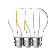 Nordlux LED Lamp Set - E27 - Niet Dimbaar - Ø6x10,4cm - Glas - Transparant – 3 Stuks - Dimbaar Nee - Vermogen 4 W - Fitting Nvt