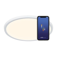 Nordlux Oja Smart LED Plafondlamp - Dimbaar - Ø42x2,3cm - Kunststof - Wit - Materiaal Kunststof - Fitting Nvt - Type lamp Geïntegreerde LED - Kleur Wit - Aantal lichtpunten 1