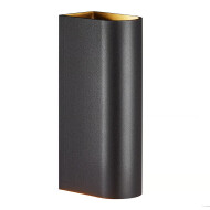 Nordlux Calvi LED Wandlamp - Niet Dimbaar - 14x22x10cm - Aluminium/Glas - Zwart - Aantal lichtpunten 2 - Type lamp LED - Materiaal Glas,Aluminium - Kleur Zwart - Vermogen 6.3 W