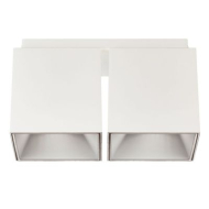 Plafonnier 2 Lampes Nordlux Ethan - GU10 - Dimmable - 21,6x10,5x12cm - Métal - Blanc - Douilles Nvt - Couleur Blanc - Nombre de points lumineux 2 - Matériel Métal - Type de lampe Lampe non inclus