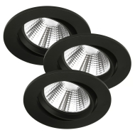 Nordlux Fremont Inbouwspot - 3 Lampen - IP23/2700K - Dim.- Ø8,5x5,4cm - Metaal - Zwart - Type lamp LED - Geschikt voor Nvt - Kleur Zwart - Materiaal Metaal - Fitting Nvt - Vermogen 4,5 W