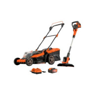 Dual Power POWDPG75622 Accu Grasmaaier en Grastrimmer - 2x20V - Oranje/Zwart - Aandrijving Accu - Vermogen Niet gekend - Inhoud 50 l