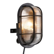 Nordlux Skot Wandlamp - E27 - Dimbaar - 10x18cm - Kunststof - Zwart - Aantal lichtpunten 1 - Fitting Nvt - Type lamp Lamp niet inbegrepen - Kleur Bruin - Materiaal Plastiek