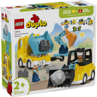 LEGO DUPLO 10475 Véhicules de chantier 3-en-1 - Marque Lego - Collection Duplo - Age à partir de 2 ans