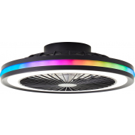 Brilliant Plafondventilator Palermo met Lamp - LED 40W - 5000Lm - Dimbaar - Stil - Ø47cm - Zwart - Merk Brilliant