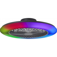 Brilliant Plafondventilator Salerno met Lamp - LED 48W - 6800Lm - Dimbaar - Stil - Ø58cm - Zwart - Merk Brilliant