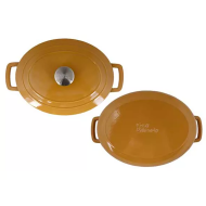 Cosy&Trendy Fontestic Pot de Cuisine - 31x24x12cm - Fonte - Or Ambré - Marque Cosy & Trendy - Convient pour Gaz,Keramisch,Électrique,Induction