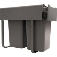 Practo Home Inbouw Afvalbak - Soft-close - 2x14L - Grijs - Kleur Grijs - Inhoud 14 l