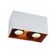 Lucide Bido Plafondspot - 2xGU10 - Wit - Merk Lucide - Lumen Nvt - Vermogen 50 W - Geschikt voor Plafond - Type opbouw spot Plafondplaat - Kleur Wit - Materiaal Aluminium - Fitting GU10 - Type lamp Lamp niet inbegrepen