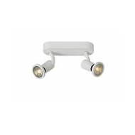 Lucide Jaster-LED Plafondspot - LED - GU10 - 2x5W 2700K - Wit - Merk Lucide - Type opbouw spot Plafondplaat - Type lamp LED - Vermogen 5 W - Geschikt voor Plafond - Materiaal Metaal - Fitting GU10 - Kleur Wit