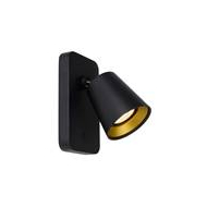 Lucide Turnon Bedlamp - LED Dim to warm - GU10 - 1x5W 2200K/3000K - Zwart - Merk Lucide - Dimbaar Ja - Lumen 320 Lm - Kleur Zwart,Mat Goud