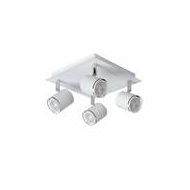 Lucide Rilou Plafondspot - LED Dimbaar - GU10 - 4x5W 3000K - Wit - Merk Lucide - Fitting GU10 - Kleur Wit - Vermogen 5 W - Type opbouw spot Plafondplaat - Materiaal Metaal - Geschikt voor Plafond - Type lamp LED