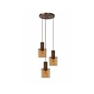 Lucide Toledo Hanglamp - 3xE27 - Amber - Merk Lucide - Type lamp Lamp niet inbegrepen - Materiaal Aluminium,Glas - Aantal lichtpunten 3 - Sensor Nee - Vermogen 40 W - Fitting E27 - Dimbaar Ja - Kleur Amber,Koper