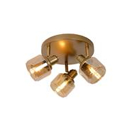 Lucide Bjorn Plafondspot - Ø38cm - 3xE14 - Mat Goud / Messing - Merk Lucide - Materiaal Metaal - Kleur Mat Goud - Lumen Nvt - Type lamp Lamp niet inbegrepen - Geschikt voor Plafond - Type opbouw spot Plafondplaat - Fitting E14 - Vermogen 40 W