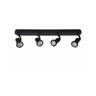 Lucide Jaster-LED Plafondspot - LED - GU10 - 4x5W 2700K - Zwart - Merk Lucide - Fitting GU10 - Type opbouw spot Plafondplaat - Materiaal Metaal - Kleur Zwart - Geschikt voor Plafond - Vermogen 5 W - Type lamp LED