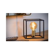 Lucide Ruben Lampe de table - 1xE27 - Noir - Marque Lucide - Dimmable Non - Couleur Or mat,Noir - Matériel Métal - Type de lampe Lampe non inclus - Douilles E27