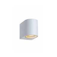 Lucide Zora-LED Wandspot Buiten - LED Dimbaar - GU10 - 1x5W 3000K - IP44 - Wit - Merk Lucide - Aantal lichtpunten 1 - Vermogen 5 W - Type lamp LED - Materiaal Aluminium - Lumen 320 Lm - Kleur Wit