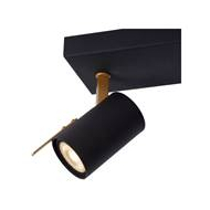 Lucide Grony Plafondspot - LED Dim to warm - GU10 - 2x5W 2200K/3000K - Zwart - Merk Lucide - Geschikt voor Plafond - Materiaal Metaal - Kleur Mat Goud,Zwart - Vermogen 5 W - Type opbouw spot Balkspot - Fitting GU10 - Lumen 700 Lm - Type lamp LED