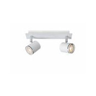 Lucide Rilou Plafondspot - LED Dimbaar - GU10 - 2x5W 3000K - Wit - Merk Lucide - Kleur Wit - Materiaal Metaal - Fitting GU10 - Geschikt voor Plafond - Type lamp LED - Vermogen 5 W - Type opbouw spot Plafondplaat