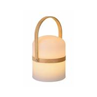 Lucide Big Joe Oplaadbare Tafellamp Buiten - Ø14,5cm - LED Dimbaar - 1x3W 2800K/3200K - Wit - Merk Lucide - Aantal lichtpunten 1 - Kleur Hout,Wit - Vermogen 3 W