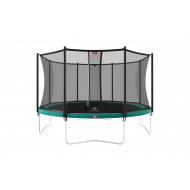 Berg Trampoline Favorit Regular met Veiligheidsnet - 380cm - Rond -  Groen - Merk Berg - Leeftijd vanaf 6 jaar