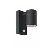 Lucide Arne-LED IR Wandspot Buiten - Ø6,3cm - LED - GU10 - 1x5W 2700K - Bewegingssensor - Zwart - Merk Lucide - Aantal lichtpunten 1 - Kleur Zwart - Vermogen 5 W - Materiaal Staal - Type lamp LED