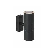 Lucide Arne-LED Wandspot Buiten - Ø6,3cm - LED - GU10 - 2x5W 2700K - IP44 - Zwart - Merk Lucide - Kleur Zwart - Aantal lichtpunten 2 - Materiaal Staal - Vermogen 5 W - Type lamp LED