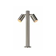 Lucide Arne-LED Sokkellamp Buiten - Ø6,3cm - LED - GU10 - 2x5W 2700K - IP44 - Mat chroom - Merk Lucide