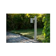 Lucide Arne-LED Sokkellamp Buiten - Ø6,3cm - LED - GU10 - 1x5W 2700K - IP44 - Mat chroom - Merk Lucide