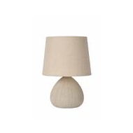 Lucide Ramzi Lampe de table - Ø18cm - 1xE14 - Crème - Marque Lucide - Douilles E14 - Matériel Coton,Céramique - Couleur Beige - Dimmable Non - Type de lampe Lampe non inclus