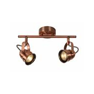 Lucide Cigal Plafondspot - LED - GU10 - 2x5W 2700K - Koper - Merk Lucide - Kleur Koper - Fitting GU10 - Geschikt voor Plafond - Materiaal Metaal - Type lamp LED - Vermogen 5 W - Type opbouw spot Plafondplaat