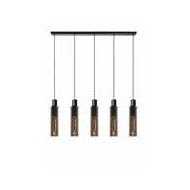 Lucide Orlando Hanglamp - 5xE27 - Fumé - Merk Lucide - Aantal lichtpunten meer dan 3 - Kleur Zwart,Fumé - Dimbaar Ja - Vermogen 40 W - Fitting E27 - Sensor Nee - Materiaal Glas - Type lamp Lamp niet inbegrepen