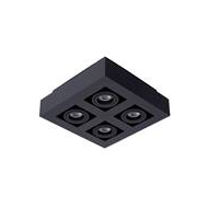 Lucide Xirax Spot plafond - LED Dim to warm - GU10 - 4x5W 2200K/3000K - Noir - Marque Lucide - Matériel Aluminium - Convient pour Plafond - Douilles GU10 - Couleur Noir - Puissance  5 W - Lumen 320 Lm - Type de lampe LED