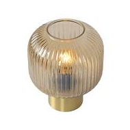 Lucide Maloto Lampe de table - Ø20cm - 1xE27 - Ambre - Marque Lucide - Dimmable Non - Douilles E27 - Couleur Ambre,Or mat - Matériel Verre,Métal - Type de lampe Lampe non inclus