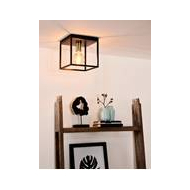 Lucide Ruben Plafonnière - 1xE27 - Zwart - Merk Lucide - Vermogen 40 W - Aantal lichtpunten 1 - Fitting E27 - Materiaal Metaal - Kleur Zwart,Mat Goud - Dimbaar Ja - Sensor Nee - Type lamp Lamp niet inbegrepen