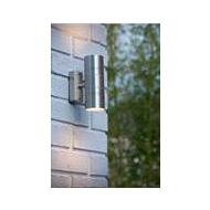 Lucide Arne-LED Wandlamp Buiten - Ø6,3cm - LED - GU10 - 2x5W 2700K - IP44 - Mat chroom - Merk Lucide - Vermogen 5 W - Kleur Mat Chroom - Materiaal Staal - Type lamp LED - Aantal lichtpunten 2