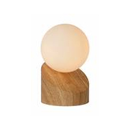 Lucide Len Lampe de table - Ø10cm - 1xG9 - Naturel - Marque Lucide - Couleur Bois clair,Opale - Matériel Métal,Verre - Douilles G9 - Dimmable Non - Type de lampe Lampe non inclus
