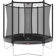 Berg Trampoline Favorit Regular met Veiligheidsnet - 200cm - Rond - Grijs - Merk Berg - Leeftijd vanaf 6 jaar