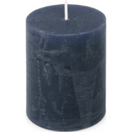 Spaas Rustieke Kaars - 35h Brandduur - Ø7x9,5cm - Donkerblauw - Marque Spaas - Couleur Bleu foncé - Nombre d'heures de combustion 35h
