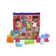 Mega Bloks First Builders Sac Rose - 60 Blocs de Construction - Dès 1 an - Marque Mega Bloks - Age à partir de 1 an