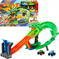 Hot Wheels Monstertrucks Haaien vs. Dino's Draak Vernietiging Speelset - Met 2 Trucks - 84cm - Merk Hot Wheels - Leeftijd vanaf 3 jaar