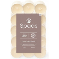 Spaas Anti-Tabac Bougie Chauffe-Plat - 4,5h de Combustion - Blanche - 30 Pièces - Marque Spaas - Nombre d'heures de combustion 4,5h - Couleur Blanc - Odeur Anti-tabac