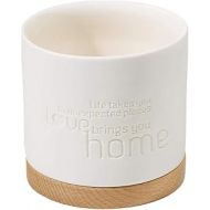 Spaas Maxi Heart Theelichthouder - Porcelein/Hout - Wit - Merk Spaas - Kleur Wit