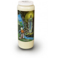 Noveenkaars Lourdes - 9 Dagen Brandduur - Ø6,5x18,5cm - Wit - Merk Spaas - Kleur Wit - Aantal branduren 9 Dagen