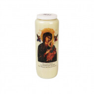 Noveenkaars Onze Lieve Vrouw van Altijddurende Bijstand - 9 Dagen Brandduur - Ø7x18cm - Wit - Merk Spaas - Kleur Wit - Aantal branduren 9 Dagen